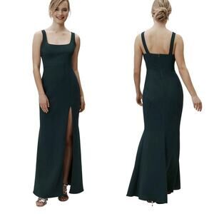 BHLDN Adena Dark Green Maxi Dress